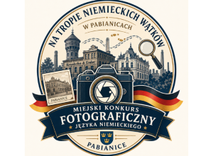 Logo konkursu "Na tropie niemieckich wątków w Pabianicach".