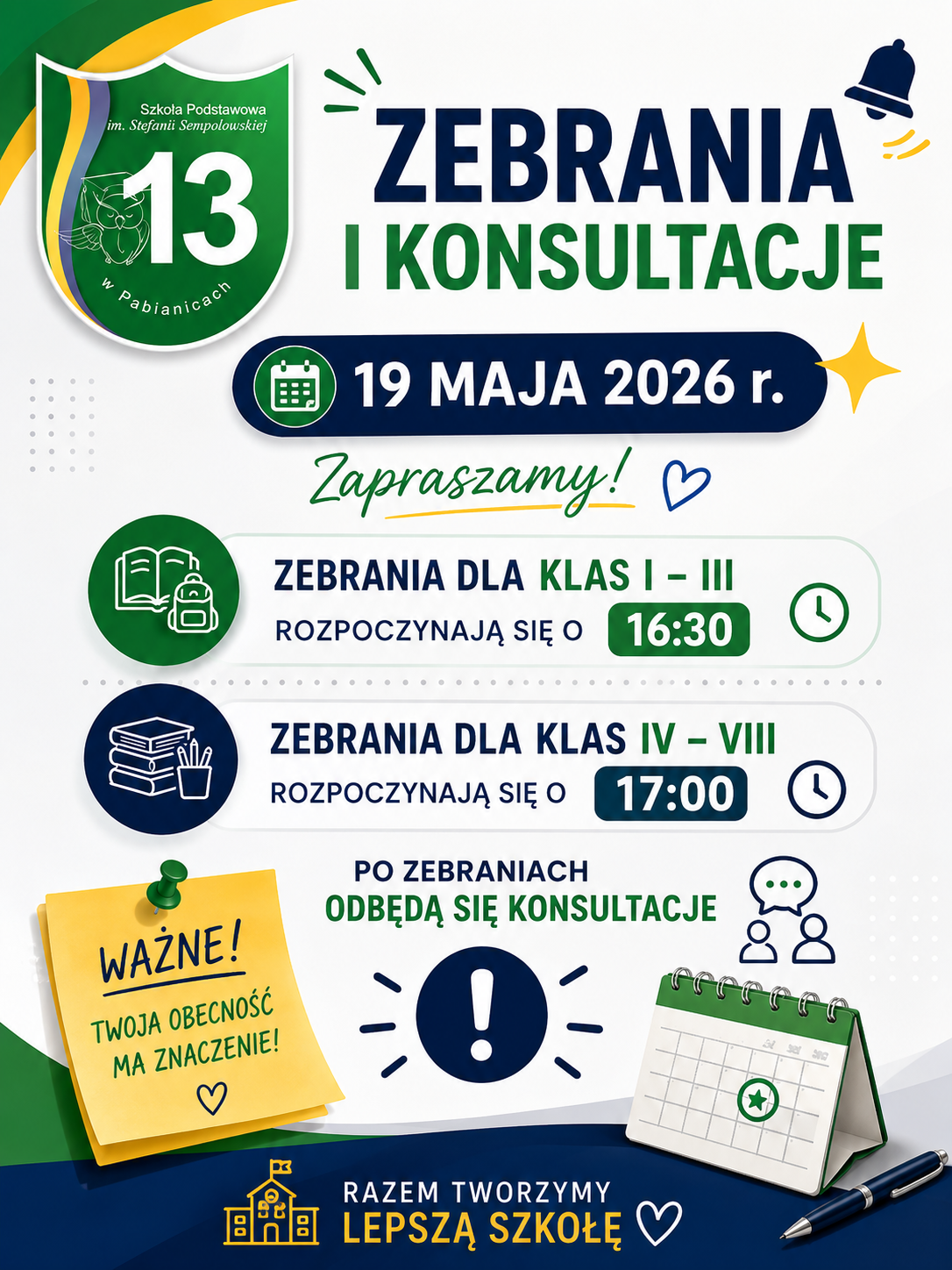 Infromacja o terminie zebrania dla rodzic&oacute;w/prawnych opiekun&oacute;w