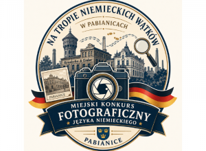Logo konkursu "Na tropie niemieckich wątków w Pabianicach".