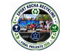 Logo wydarzenia: klasa 6a na finale projektu Sport Kocha Recykling.